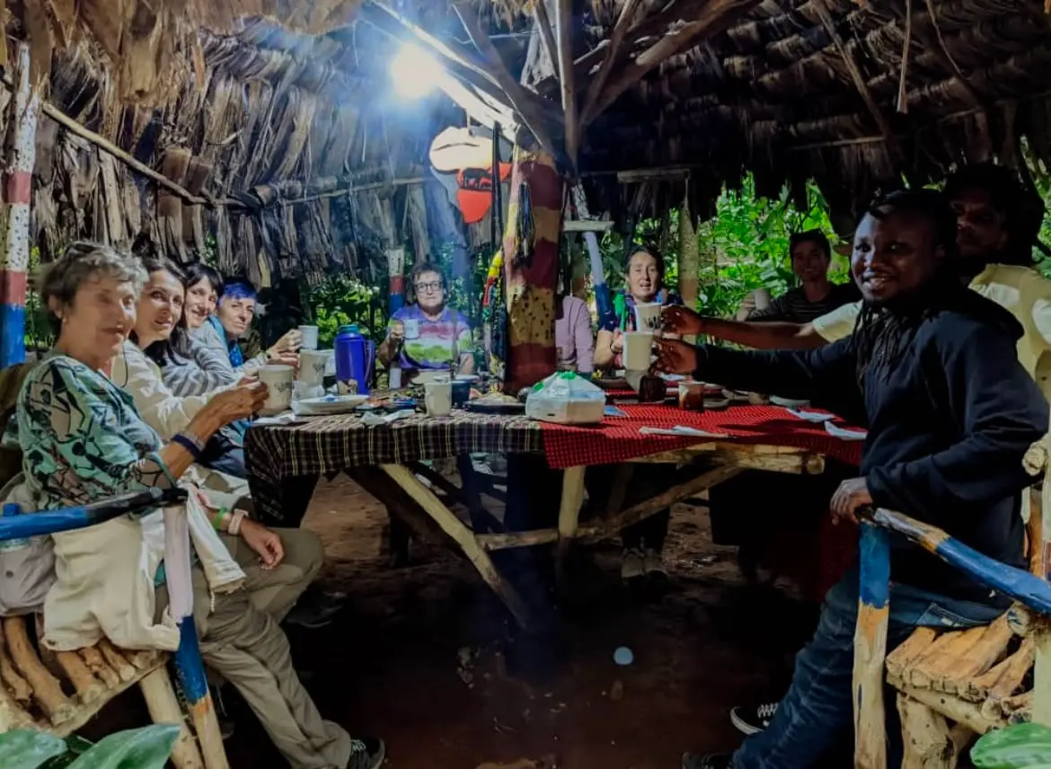 Coffee tasting in the forest hut