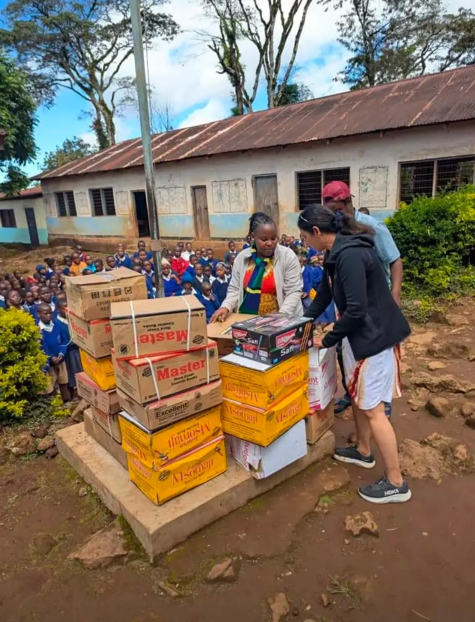 Donating supplies to a local school